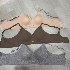 Elegant Seamless Bra Trio - Cream, Brown, Gray